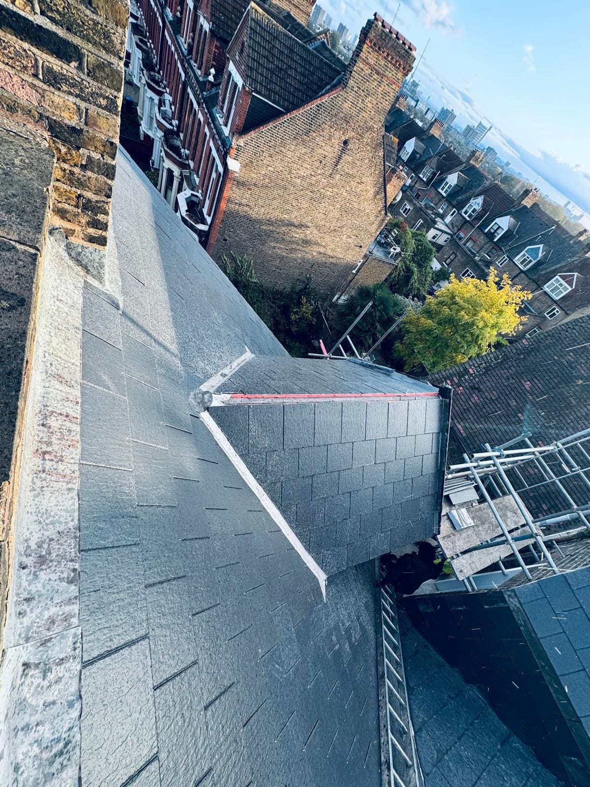Slate roof ridge aerial