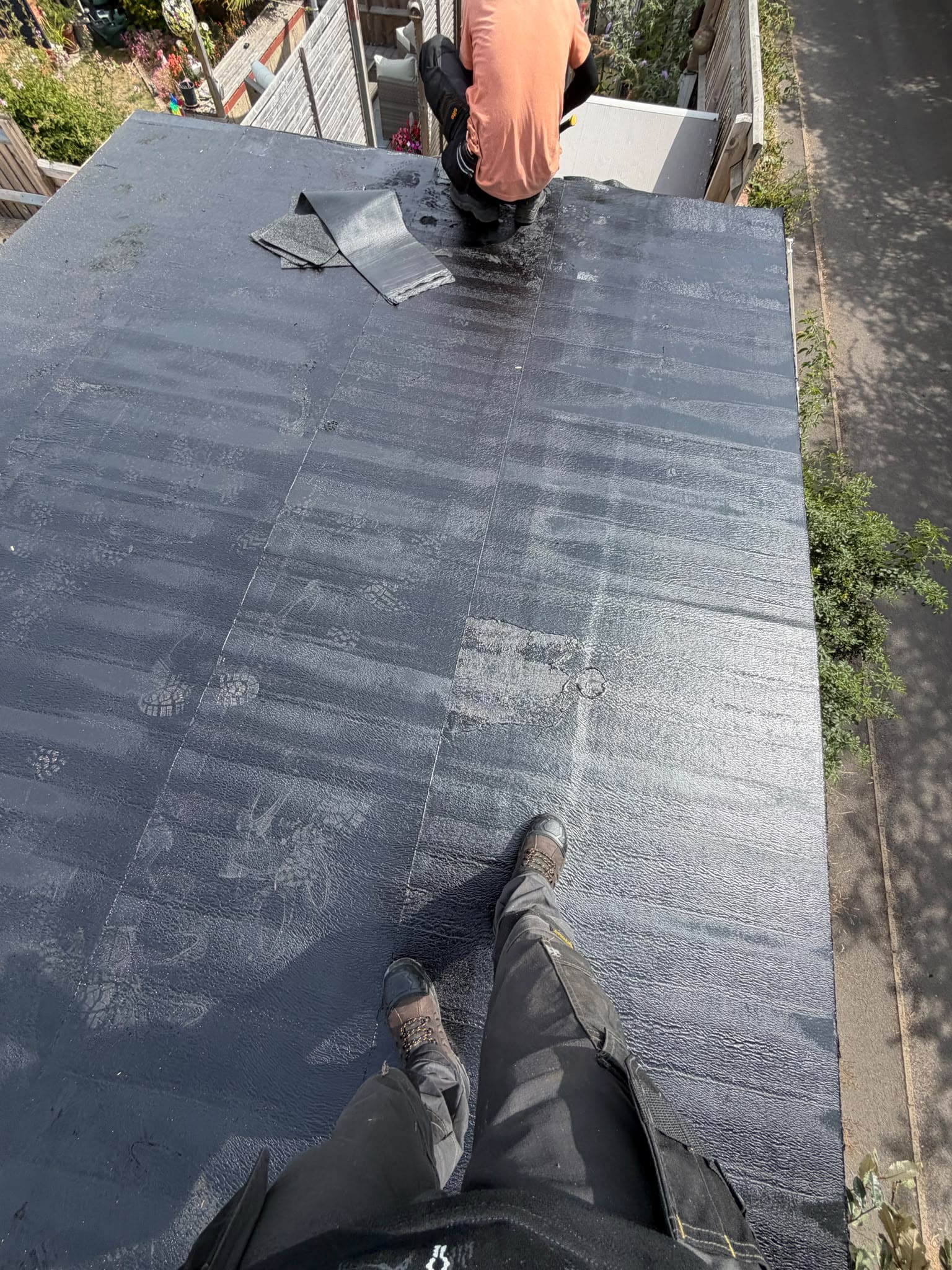New felt roof deck