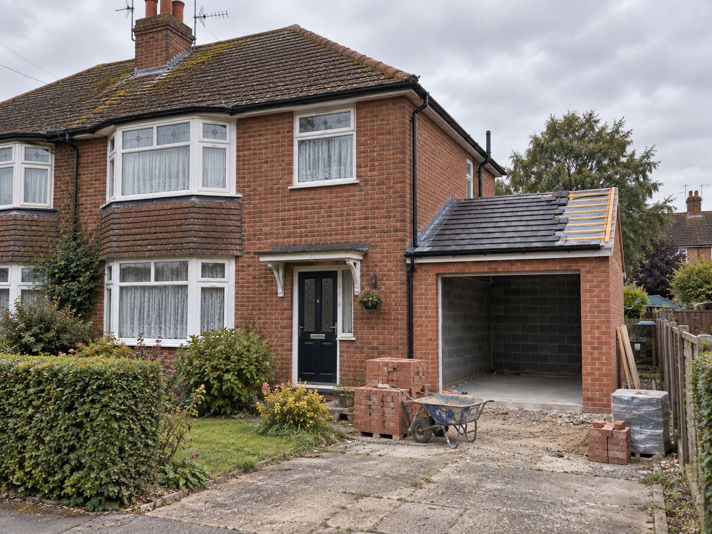 Creative Roofing carrying out garage building in Oxfordshire